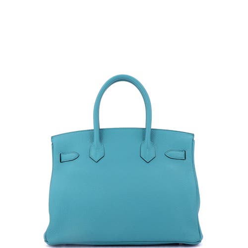 Pre-owned Hermes Hermes Birkin Handbag Blue Togo With Palladium Hardware 30 In Blue