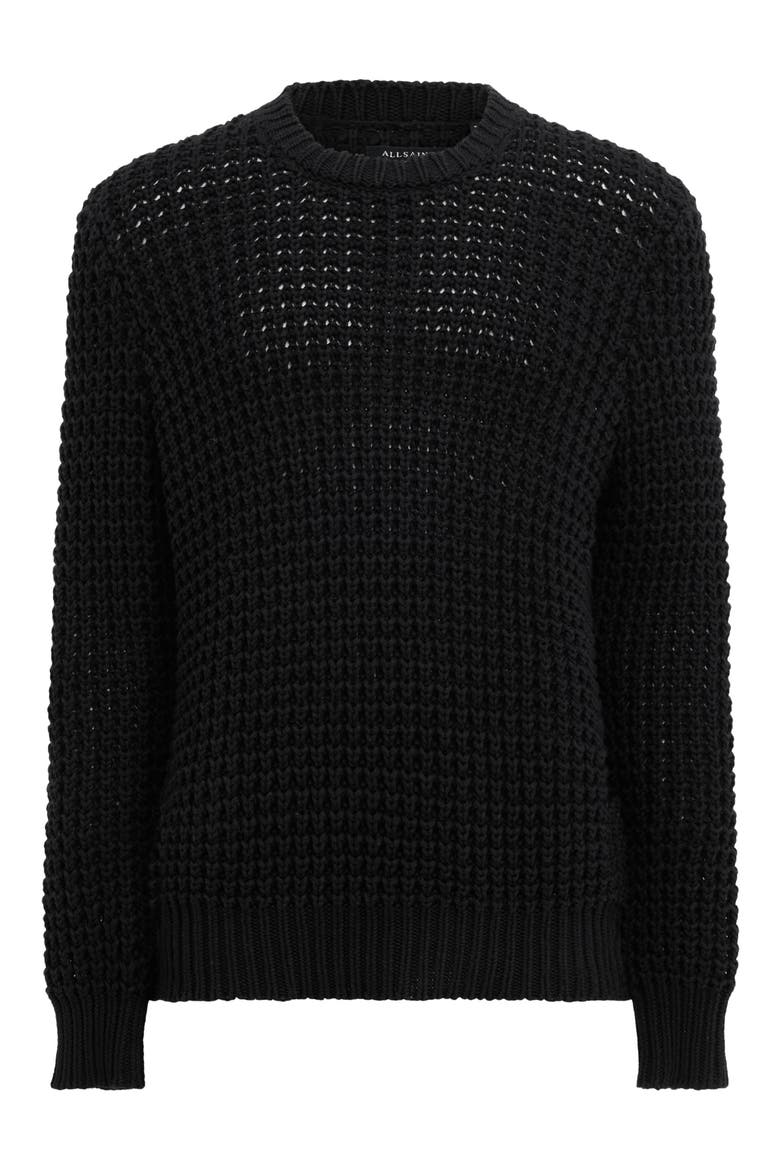 Illund Texture Stitch Sweater, Alternate, color, BLACK