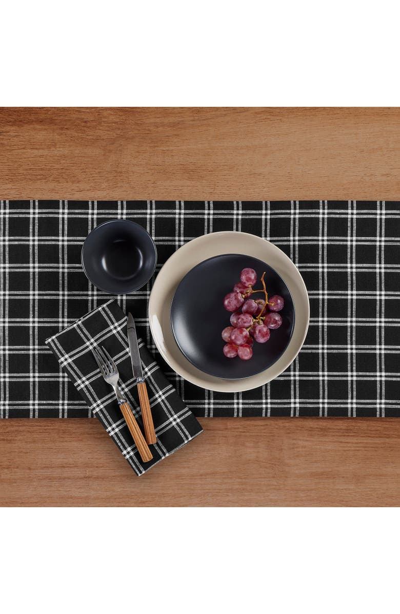 Solino Home Linen Table Runner for Dining Table, Holiday and Everyday Table Decor - Marseille Plaid, Alternate, color, 