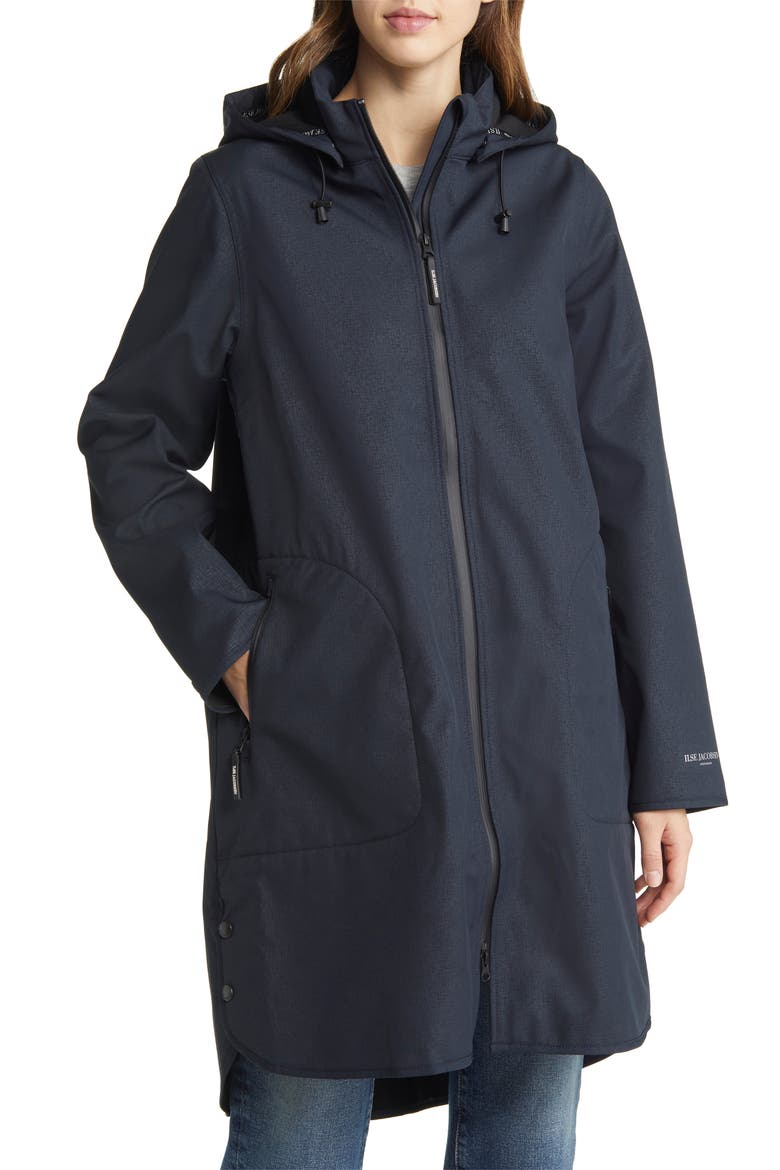 Hooded Water Repellent Rain Jacket, Alternate, color, DARK INDIGO