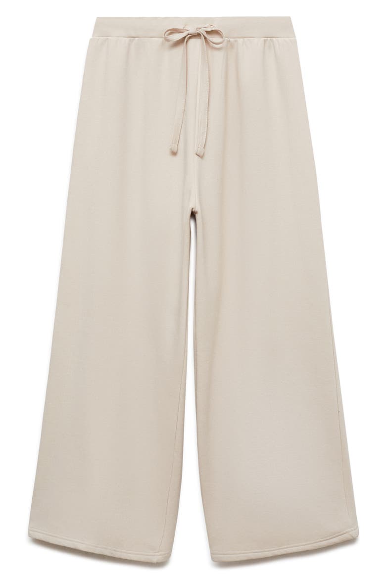 Cotton Blend Wide Leg Drawstring Pants, Main, color, SAND