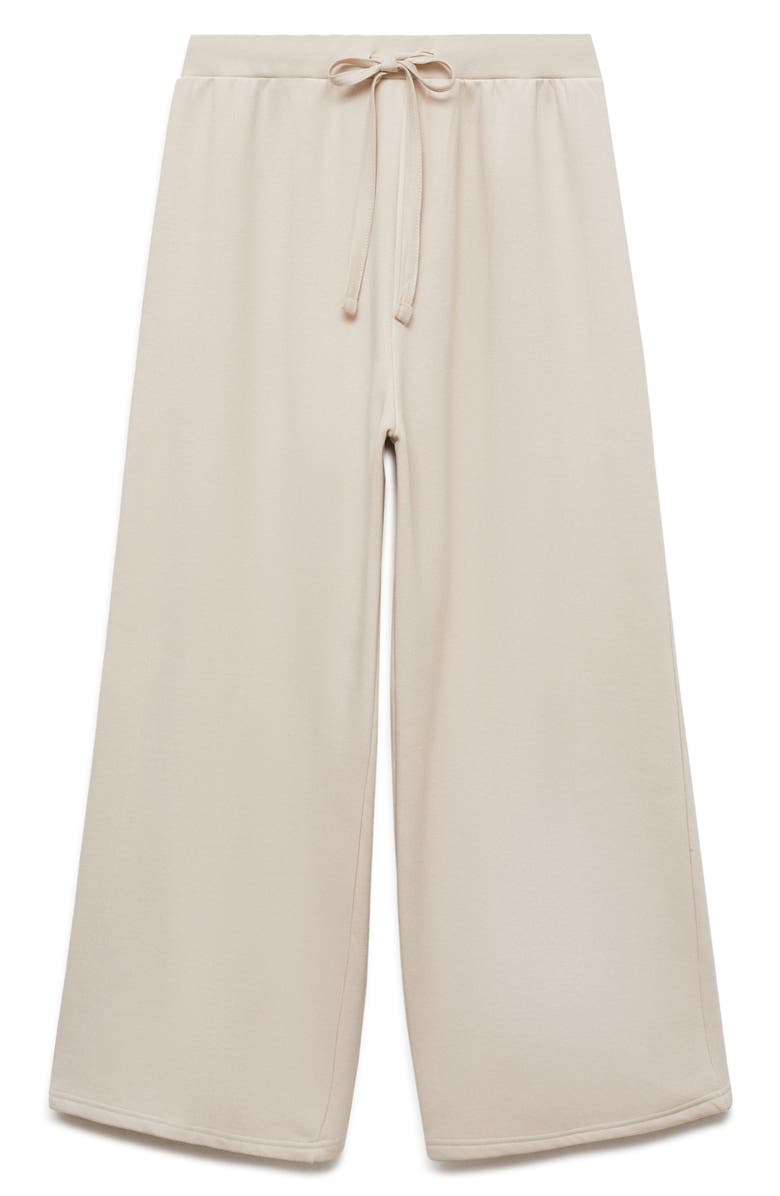 MANGO Cotton Blend Wide Leg Drawstring Pants, Main, color,