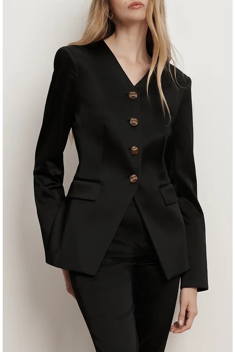 Cynthia Satin Jacket, Main, color, BLACK