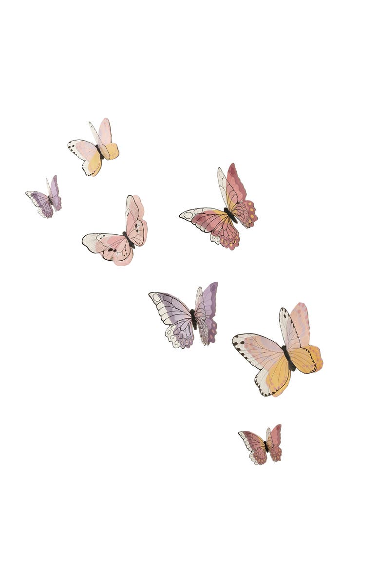 Lambs & Ivy Butterfly Dreams 3-Dimensional Wings Colorful Wall Decals/Stickers, Main, color, Multicolor