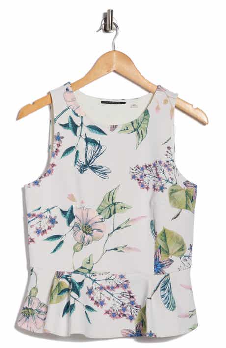 T Tahari Sleeveless Scuba Peplum Top