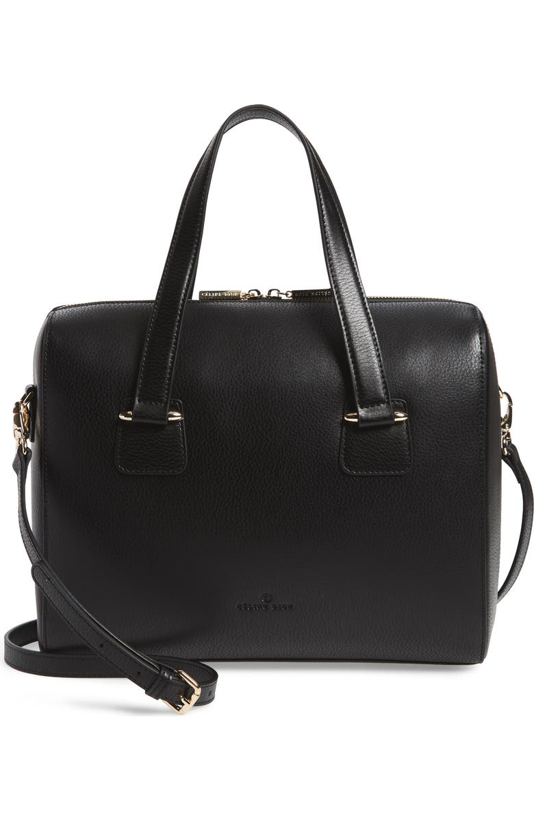 CELINE DION Triad Leather Satchel, Main, color,