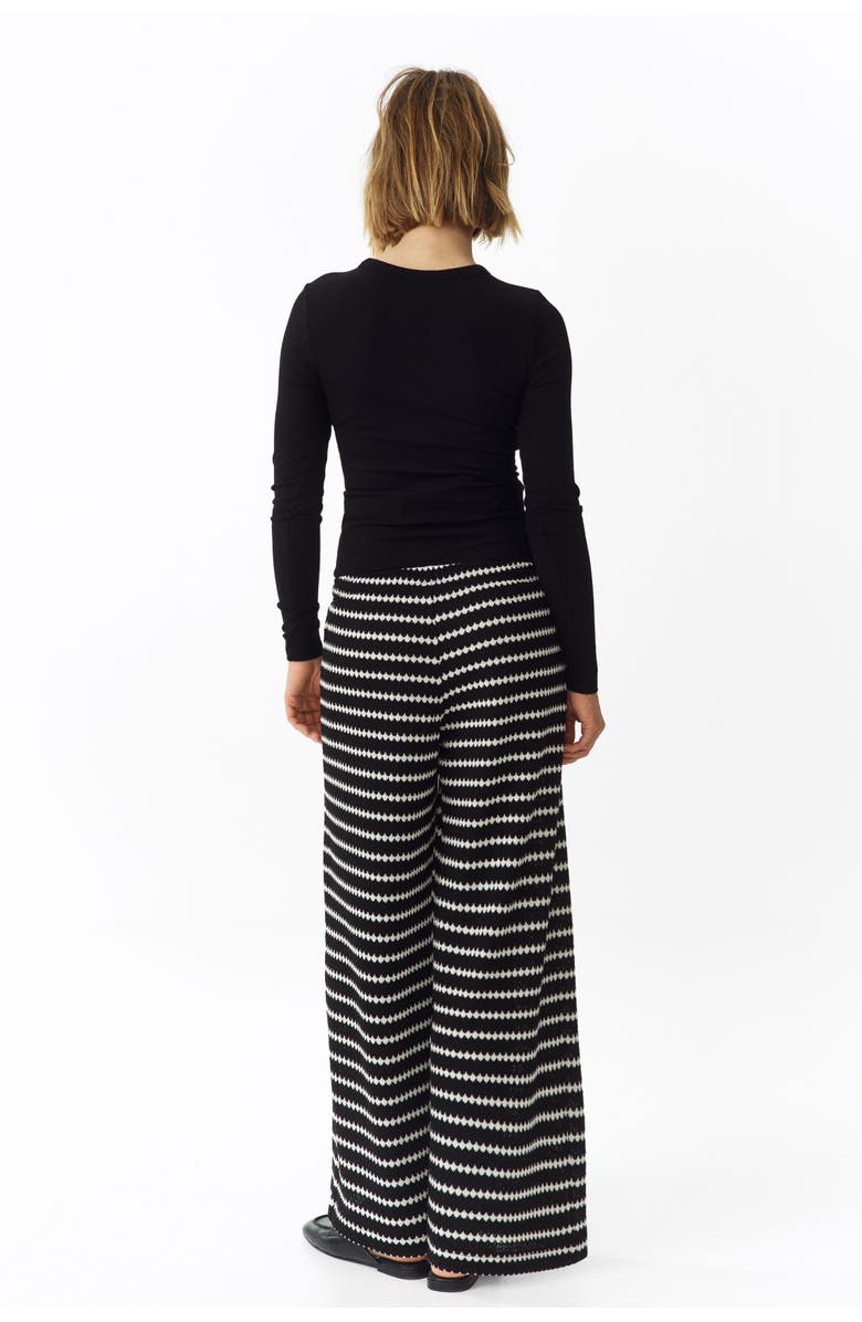 H&M Mama Before & After Knitted Trousers, Alternate, color, Black/Striped
