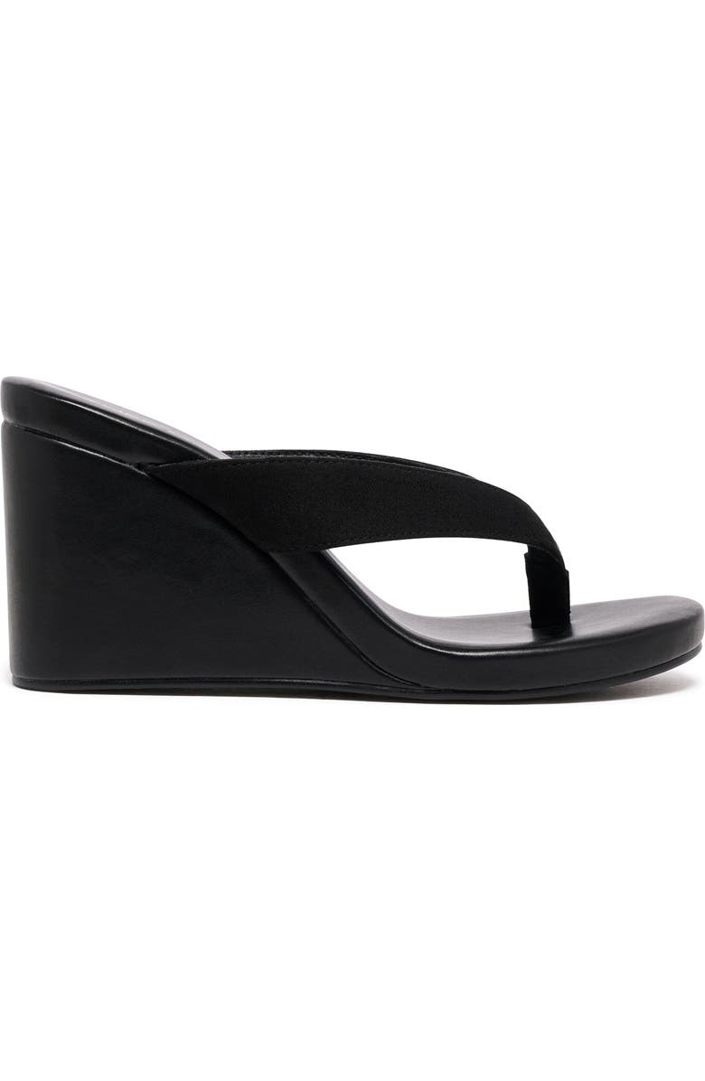 Therapy Australia Ren Wedge Sandal, Alternate, color, Black Microsuede