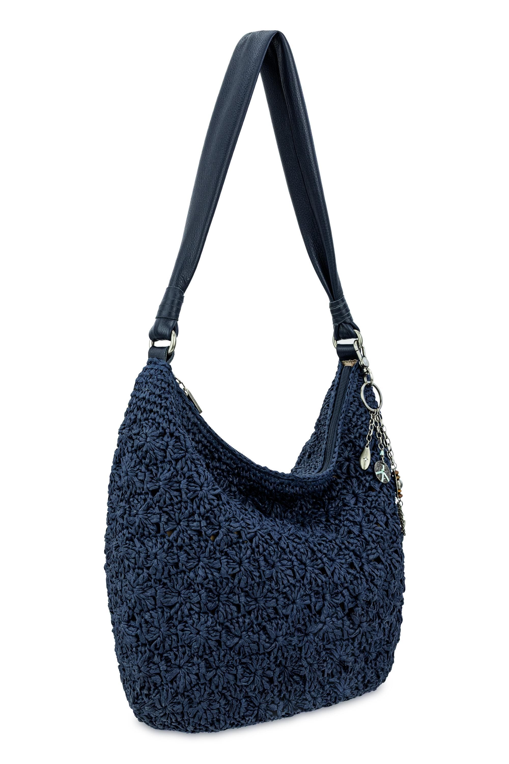 Sequoia Hobo Leather Bag, Alternate, color, Denim Primrose Straw