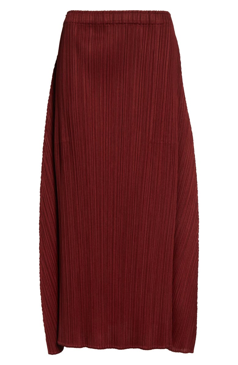 Pleats Please Issey Miyake Monthly Colors October Pleated Midi Skirt, Alternate, color, Brown Red