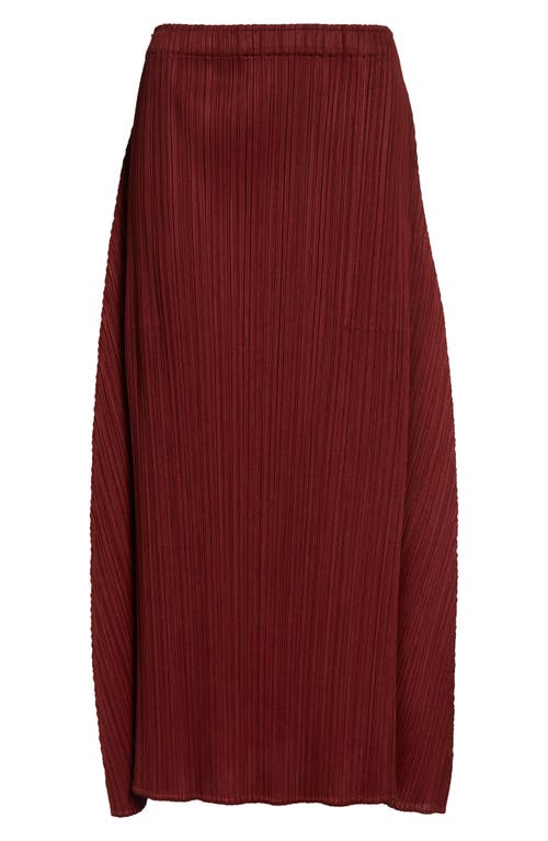 Issey Miyake Pleats Please  Monthly Colors October Pleated Midi Skirt In Red