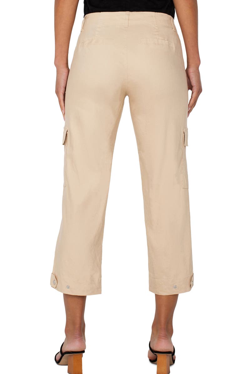 Liverpool Los Angeles Linen Blend Crop Cargo Pants, Alternate, color, 