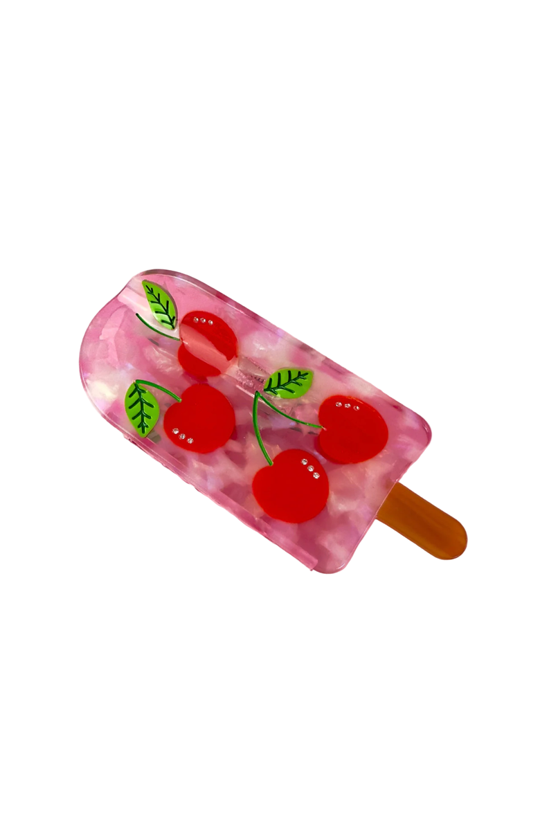 Centinelle Cherry Popsicle Hair Claw, Main, color,