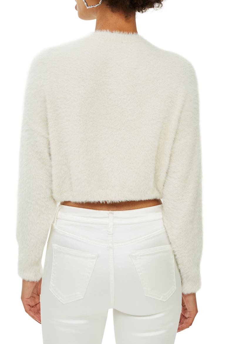 Fluffy Crop Sweater, Alternate, color, IVORY