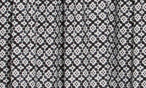 Max Studio Short Sleeve Tiered Maxi Dress In Black/cream Chainmail Geo