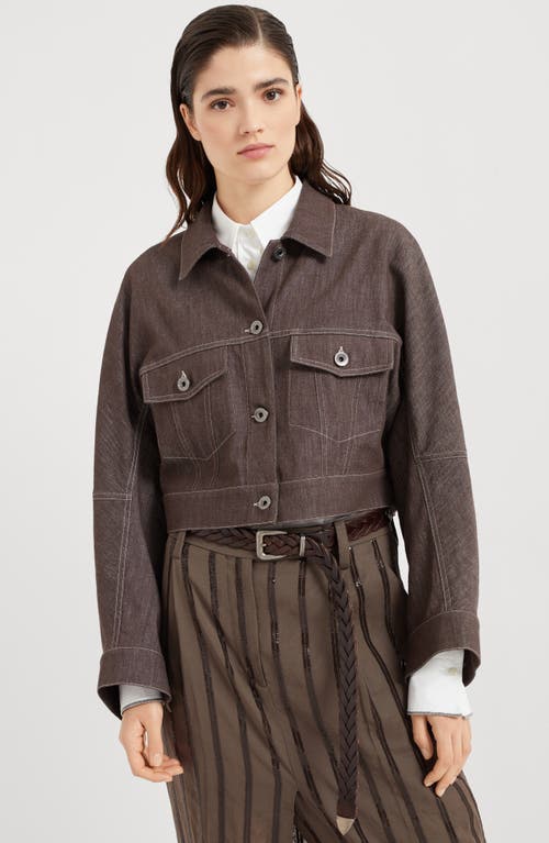 Brunello Cucinelli Outerwear With Monili In Chocolate