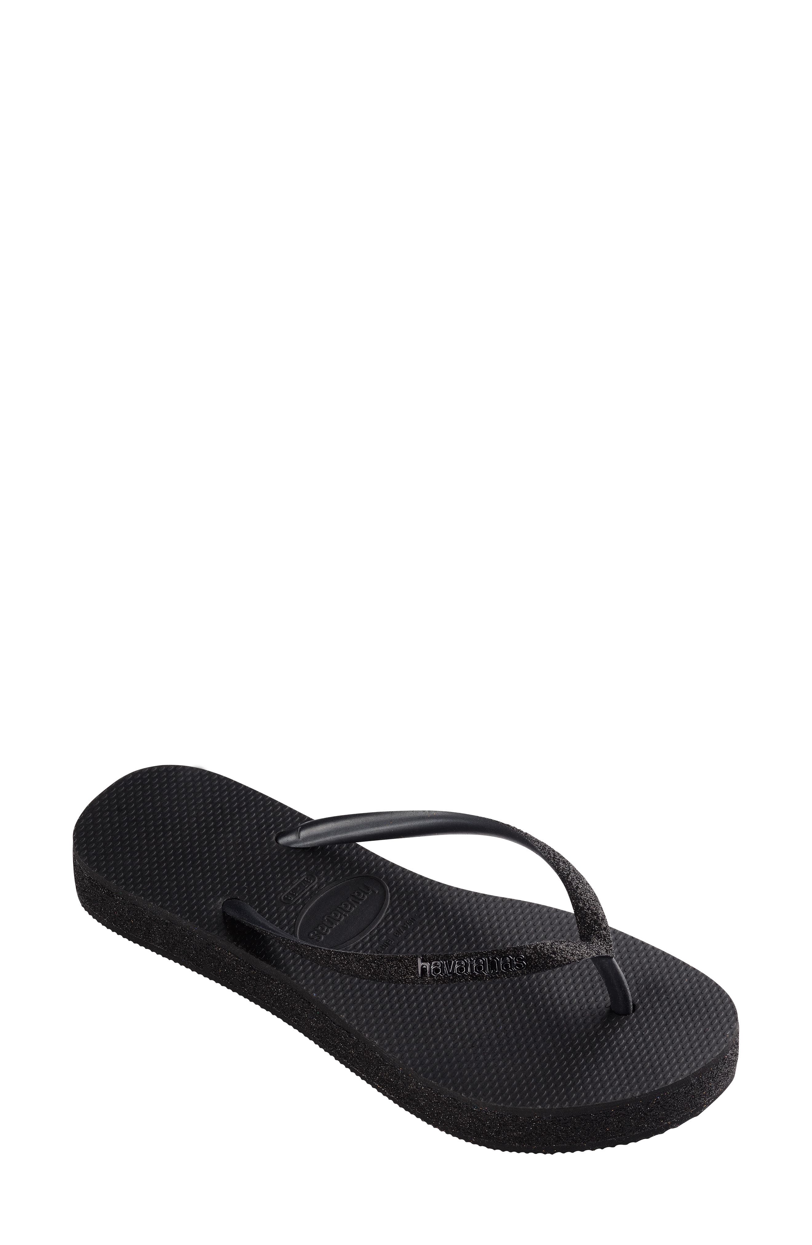 Havaianas Slim Sparkle Flatform Flip Flop, Main, color, Black