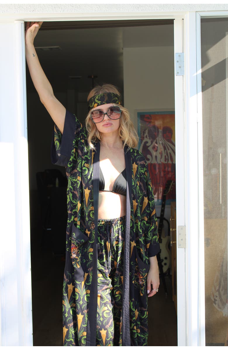 Henelle Duster Robe, Alternate, color, Hollywood Nights