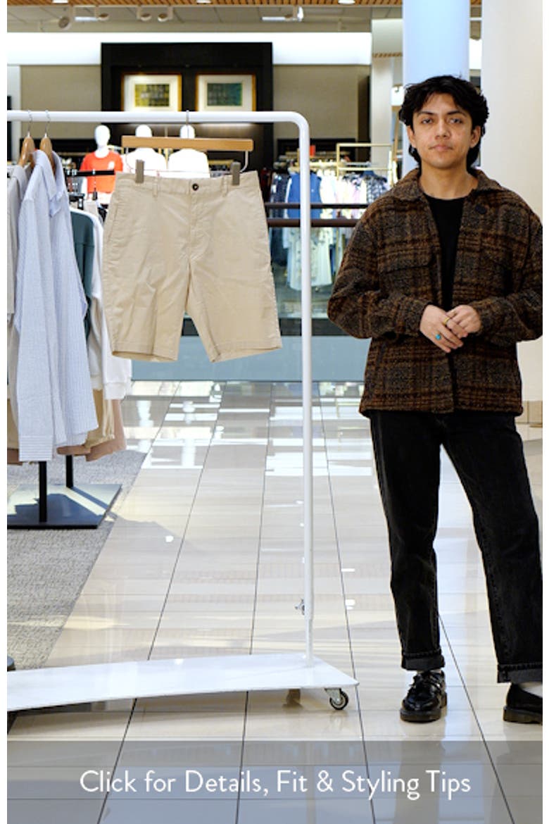 Flat Front Stretch Cotton Bermuda Shorts video