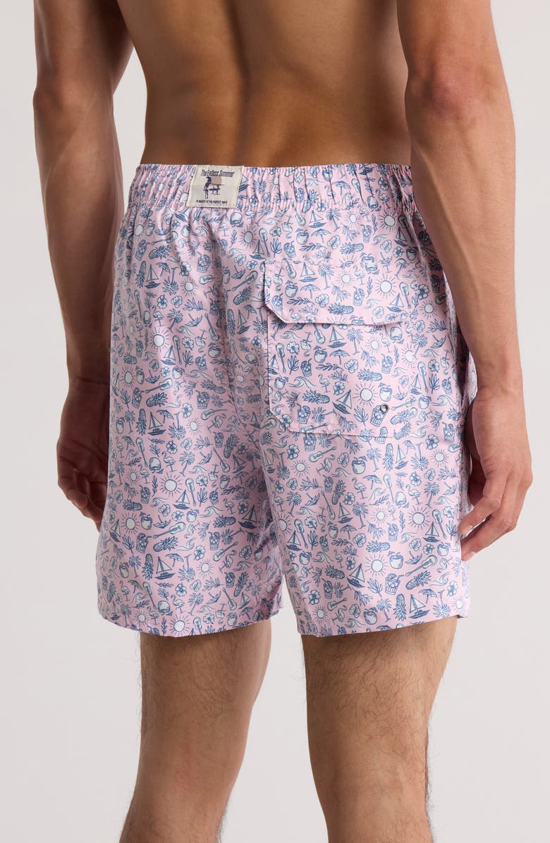 Vintage Summer Volley Swim Trunks, Alternate, color, Pink