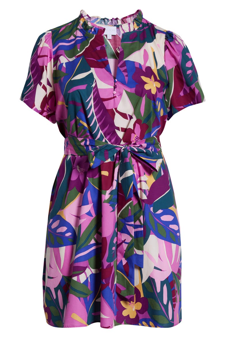 Blain Floral Ema Belted Dress, Alternate, color, PURPLE MULTI