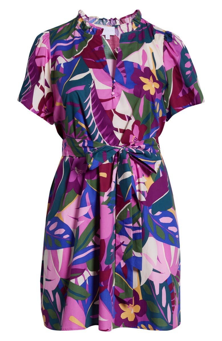 SUGARLIPS Blain Floral Ema Belted Dress, Alternate, color, Purple Multi