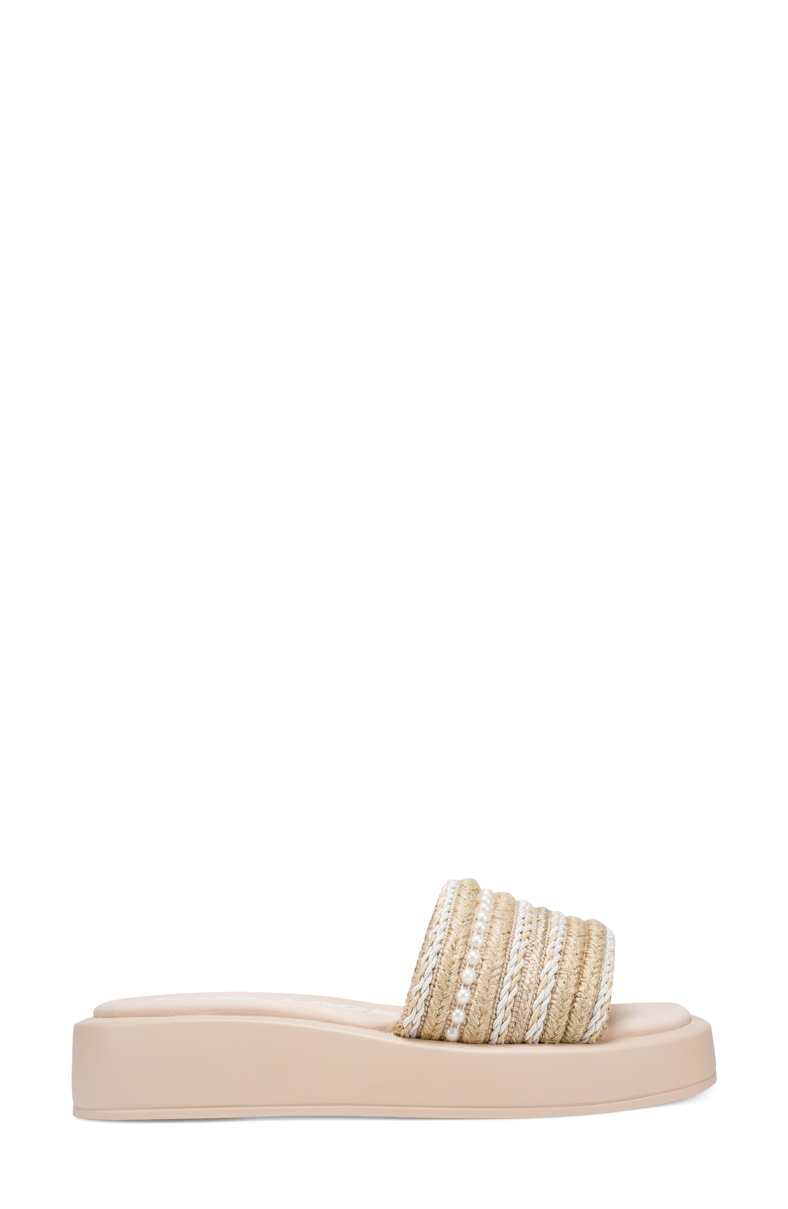 KARL LAGERFELD PARIS Ortley Platform Wedge Slide Sandal, Alternate, color, Natural