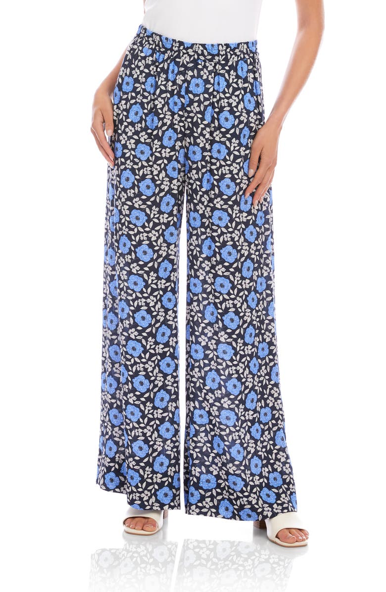 Karen Kane Floral Pull-On Wide Leg Pants, Main, color, Floral Print