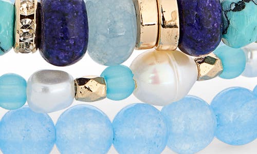 Nordstrom Rack 3-pack Faux Pearl Mixed Bead Bracelets In Multi