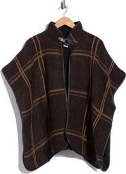 BCBG Grid Plaid Ruana Topper
