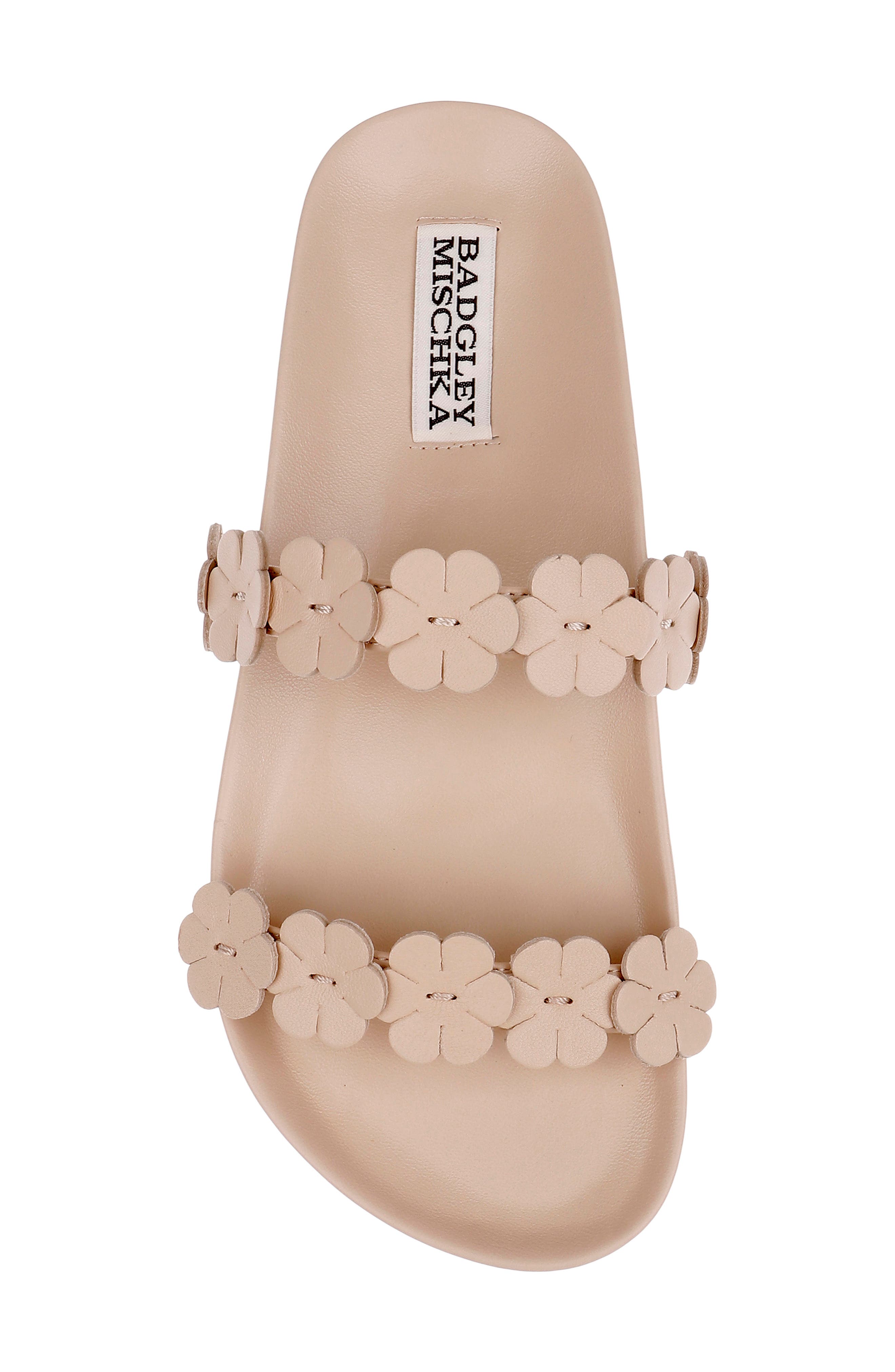 Waterbury Slide Sandal, Alternate, color, NUDE LEATHER