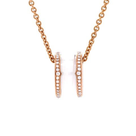 B.Zero1 Pendant Necklace 18K Rose Gold and Ceramic with Diamonds