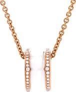 Pre-Owned Bvlgari B.Zero1 Pendant Necklace 18K Rose Gold and Ceramic with Diamonds