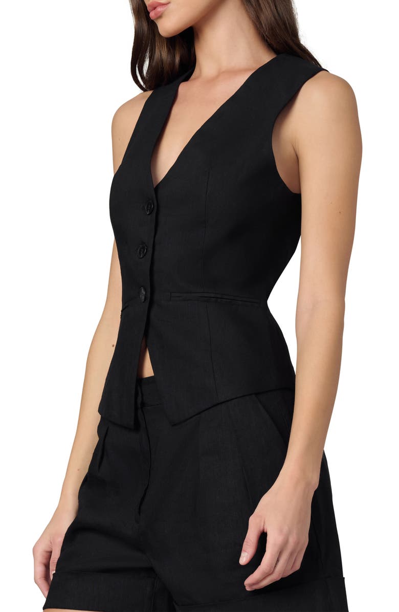 Joe's The Maeve Linen Blend Vest, Alternate, color, Black