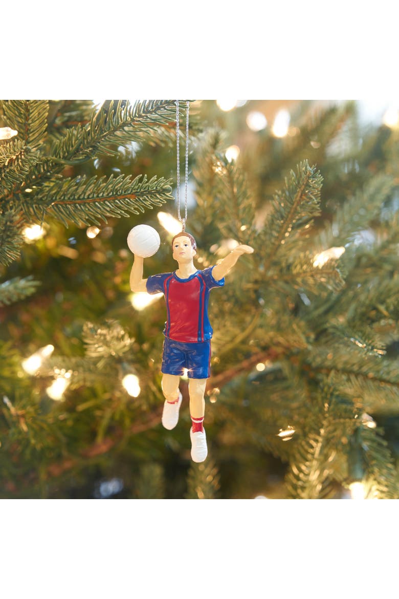 Volleyball Male Player Ornament, Alternate, color, Red