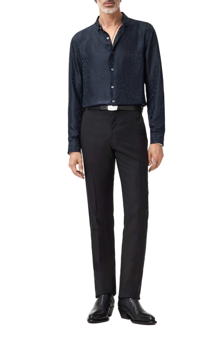 Orchard Abstract Jacquard Button-Up Shirt, Alternate, color, THISTLE