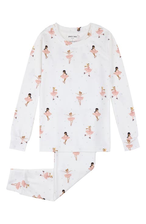 Kids' Print Fitted Stretch Cotton Two-Piece Pajamas