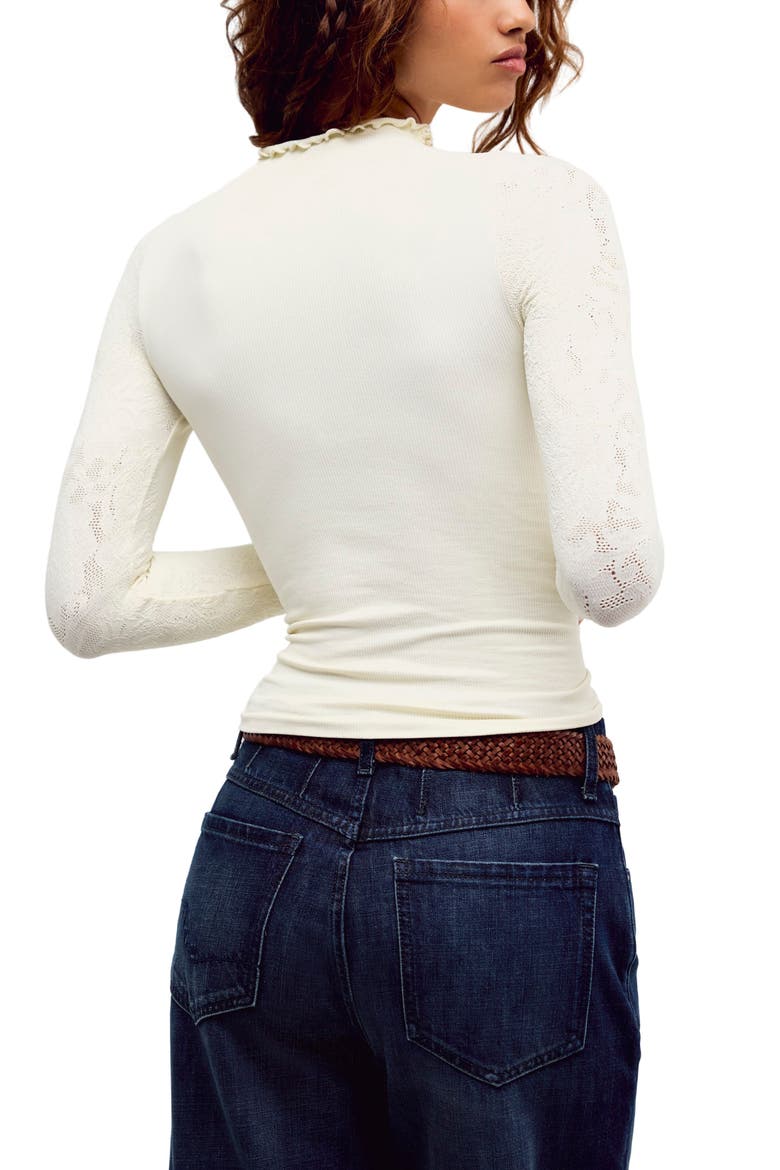 Intimately FP Mixed Feelings Mock Neck Top, Alternate, color, CLEAN IVORY