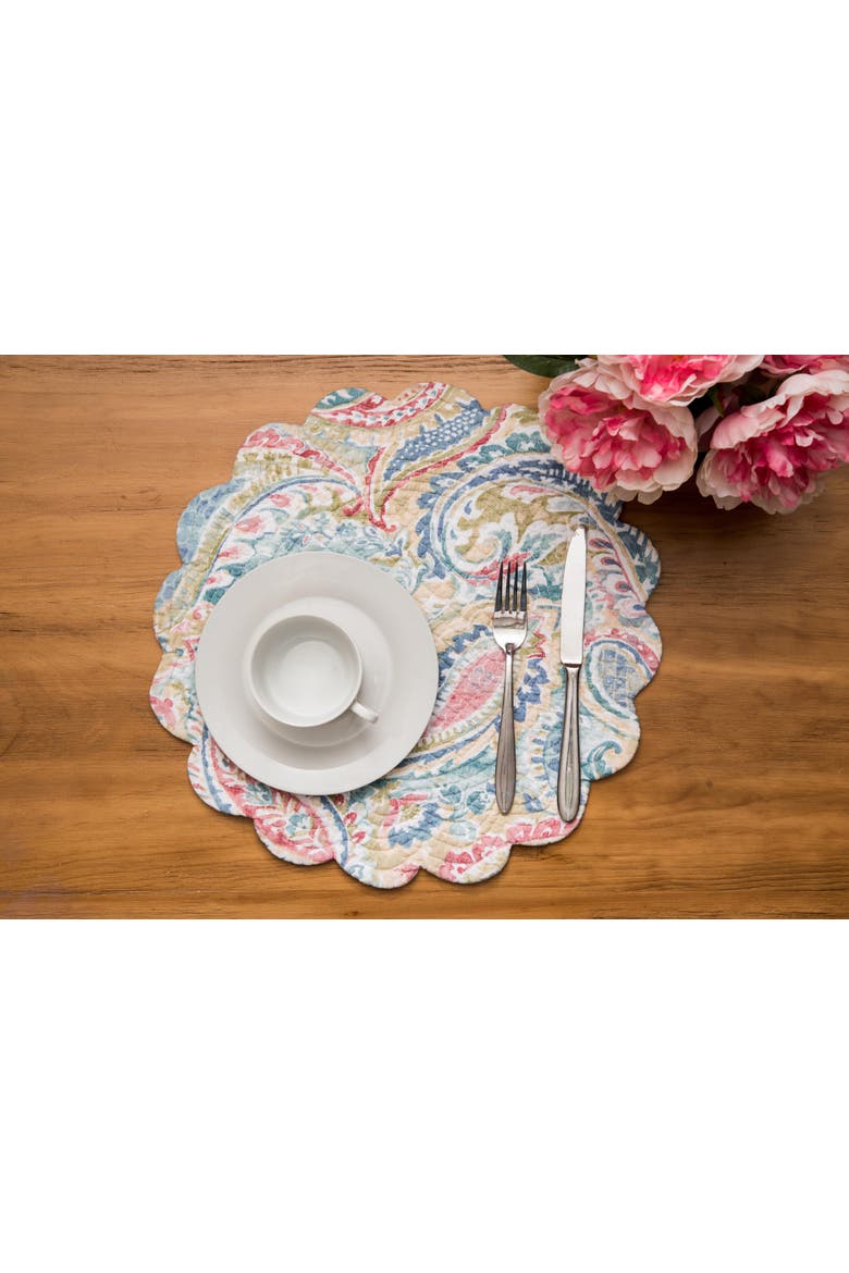 Maisie Round Placemats Set of 6, 17", Alternate, color, Blue