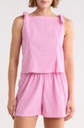 WAYF Gingham Tie Shoulder Tank