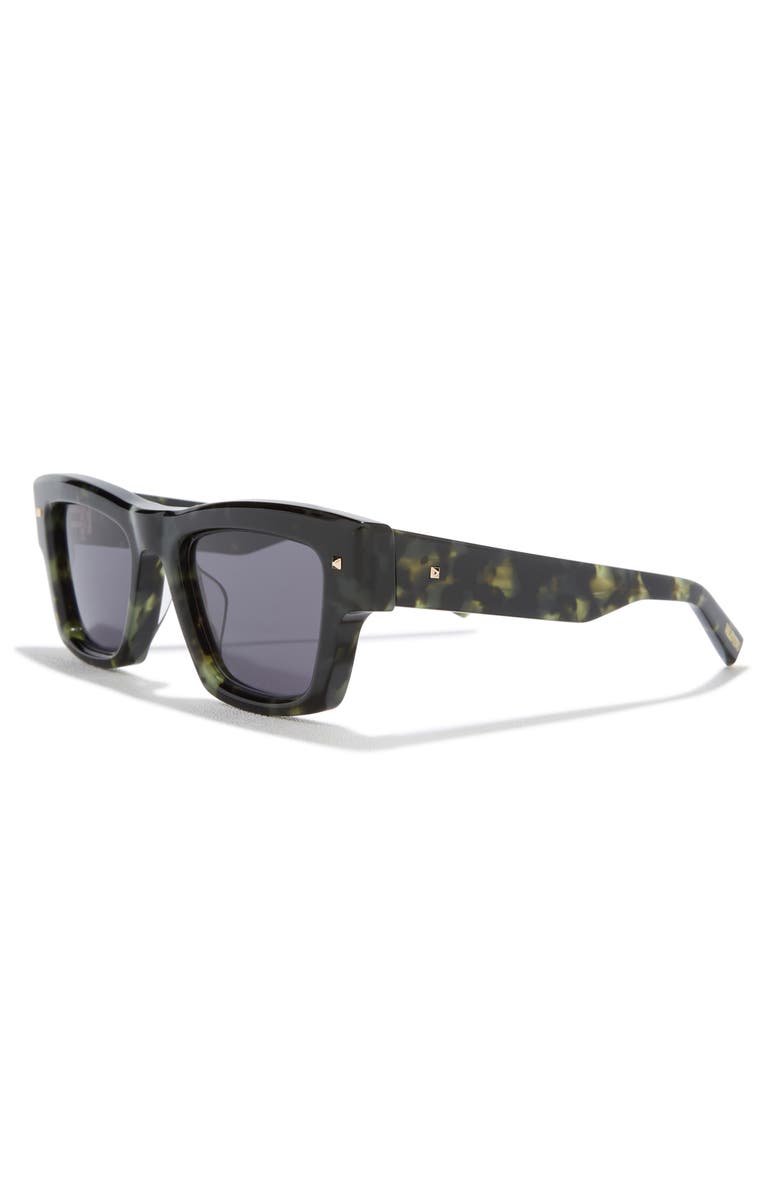 Valentino 50mm Rectangular Sunglasses, Alternate, color, Havana Havana Grey