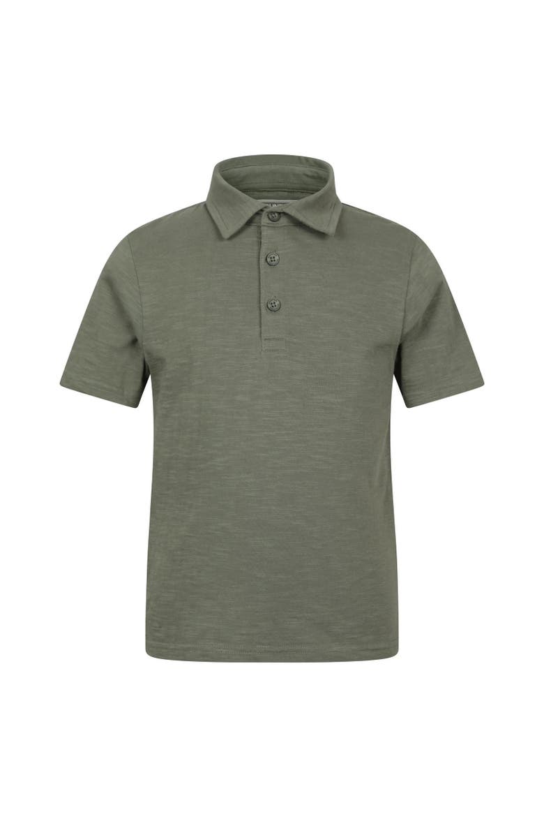 Childrens/Kids Slub Polo Shirt, Main, color, Green