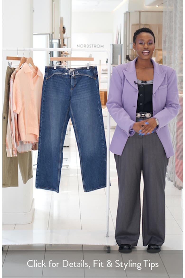 Belted Low Rise Straight Leg Jeans video