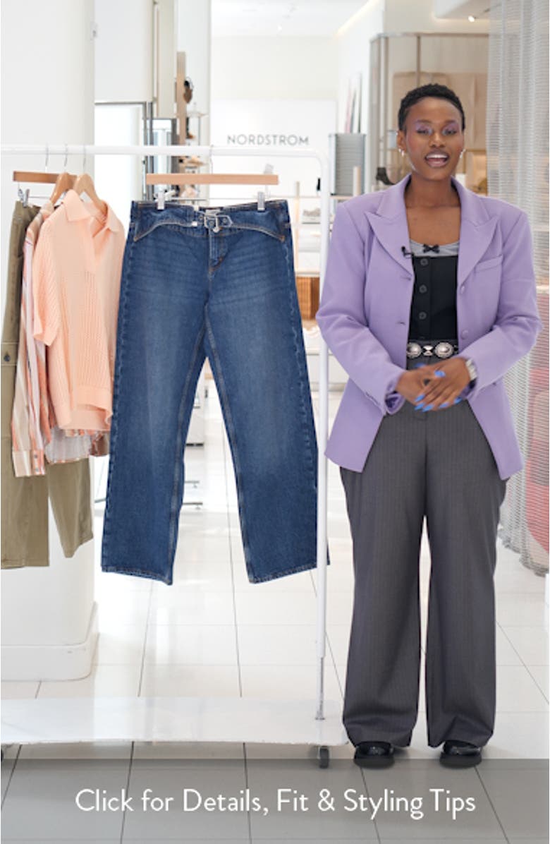 Belted Low Rise Straight Leg Jeans, sales video thumbnail