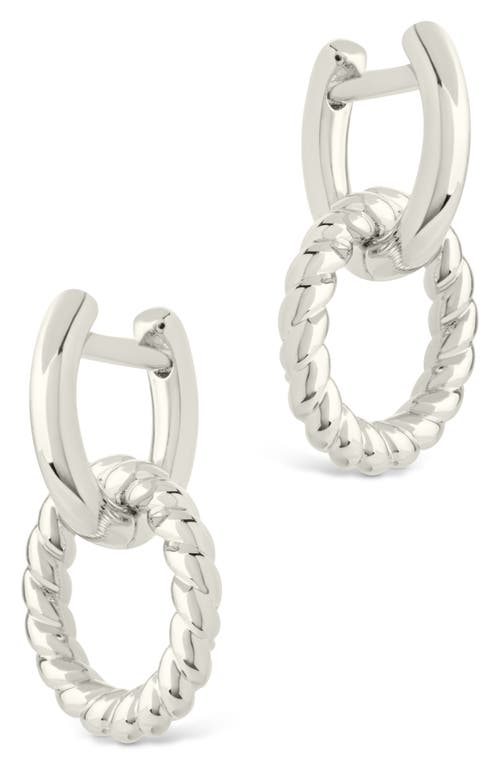Sterling Forever Levissa Circle Drop Huggie Hoop Earrings