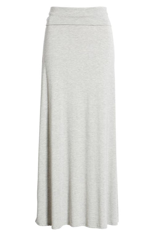 Shop Loveappella Roll Top Maxi Skirt In Heather Grey