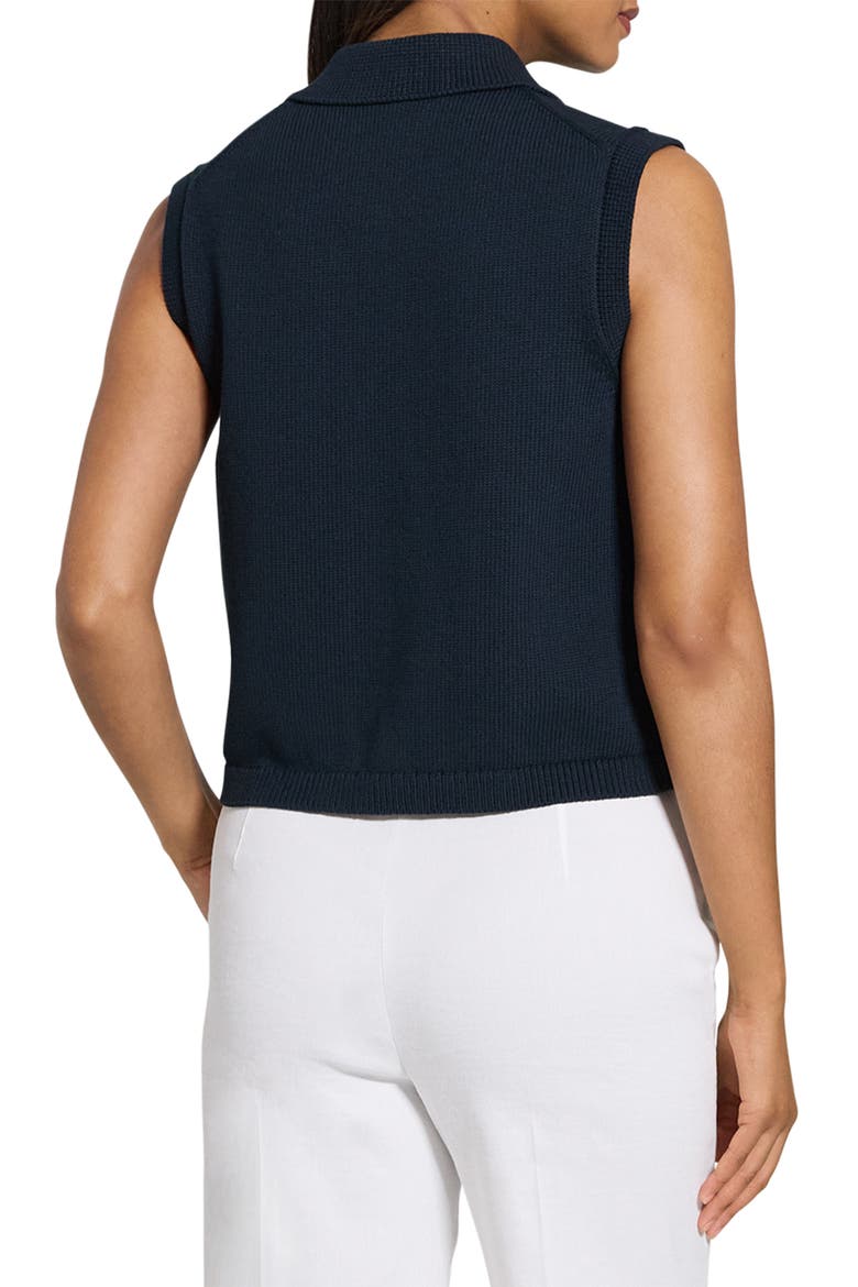 Stretch Cotton Blend Zip Sweater Vest, Alternate, color, NAVY