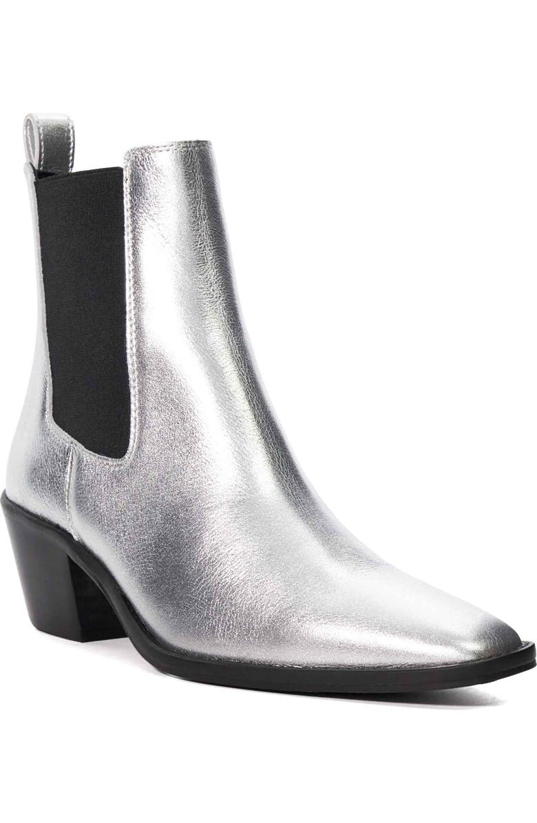 Dune London Pexas Chelsea Boot, Main, color, Silver-Leather