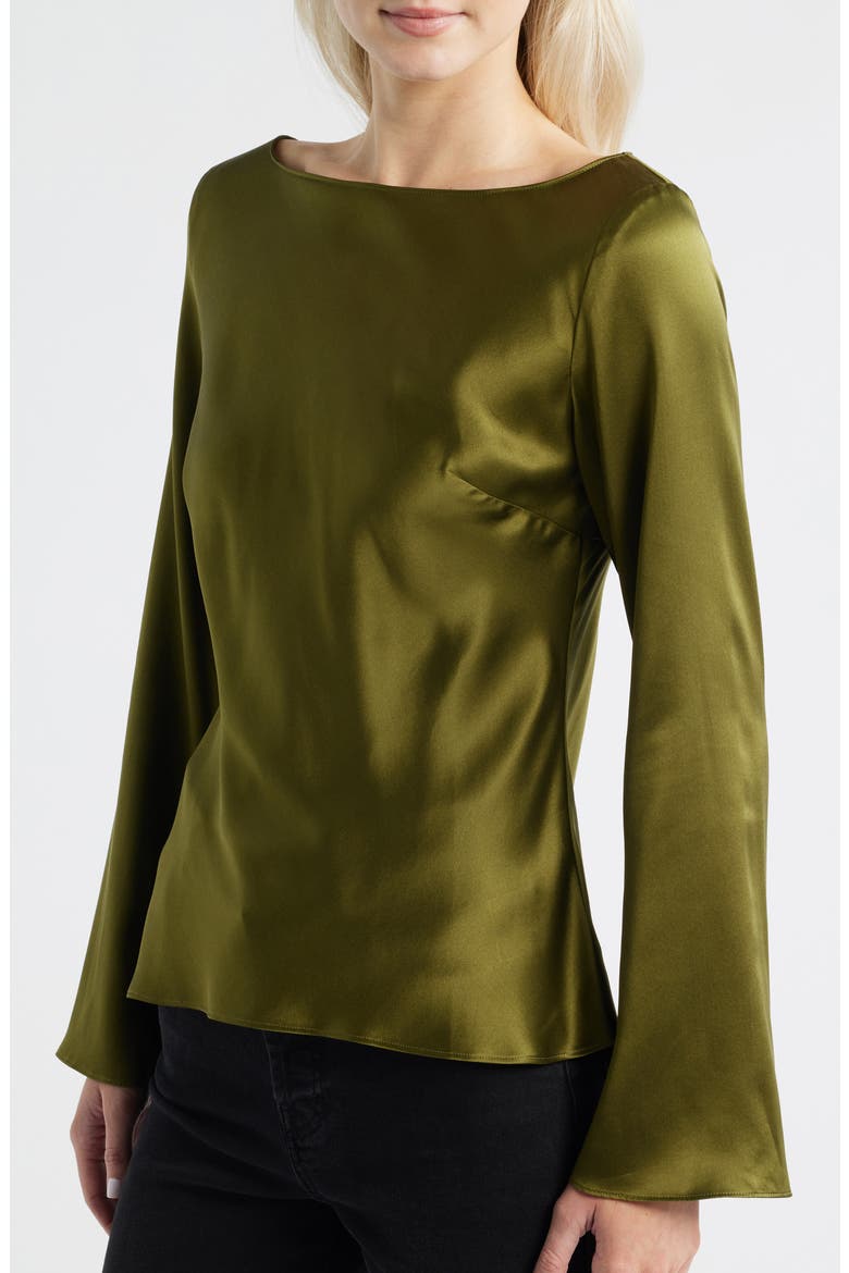 Marlow Silk Top, Alternate, color, MOSS GARDEN