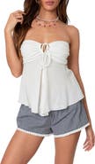 EDIKTED Tadria Strapless Cotton Babydoll Top